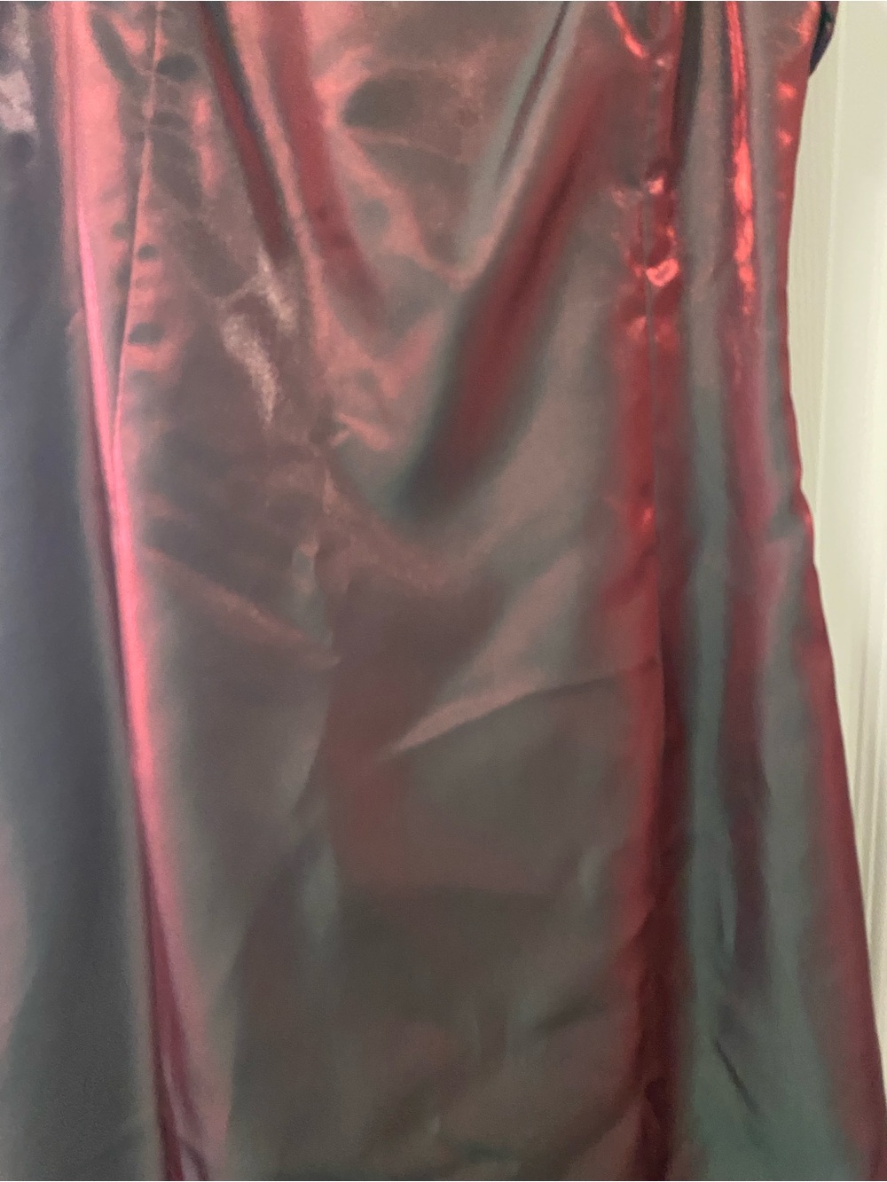 Vintage Y2K Burgandy Iridescent Liquid Satin Maxi Dress Goth Vampy Gown - Picture 3 of 12